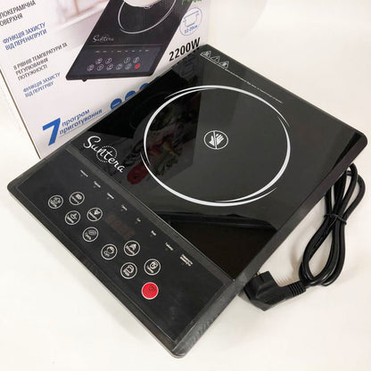 Плитка индукционная Suntera ICD-2200, 2200 Вт, инфракрасная мини плита, индукционная плита мини