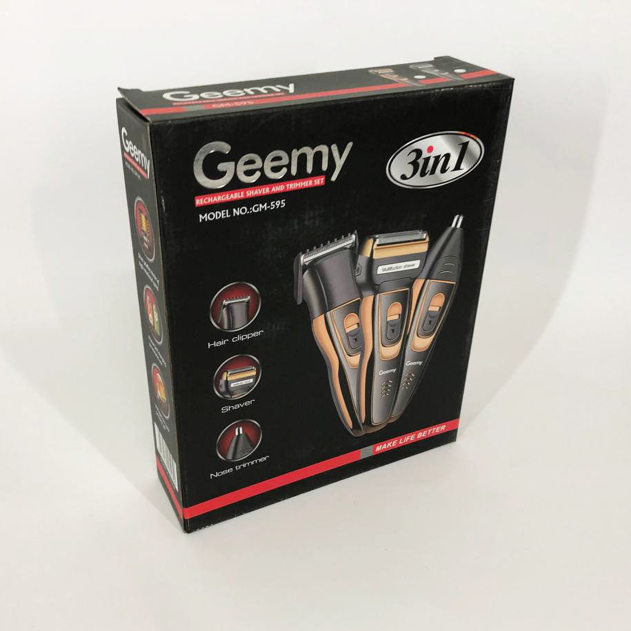 Электробритва сеточная и триммер для бороды GEMEI/Geemy GM-595 с аккумулятором. Цвет: золотой