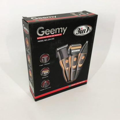 Электробритва сеточная и триммер для бороды GEMEI/Geemy GM-595 с аккумулятором. Цвет: золотой