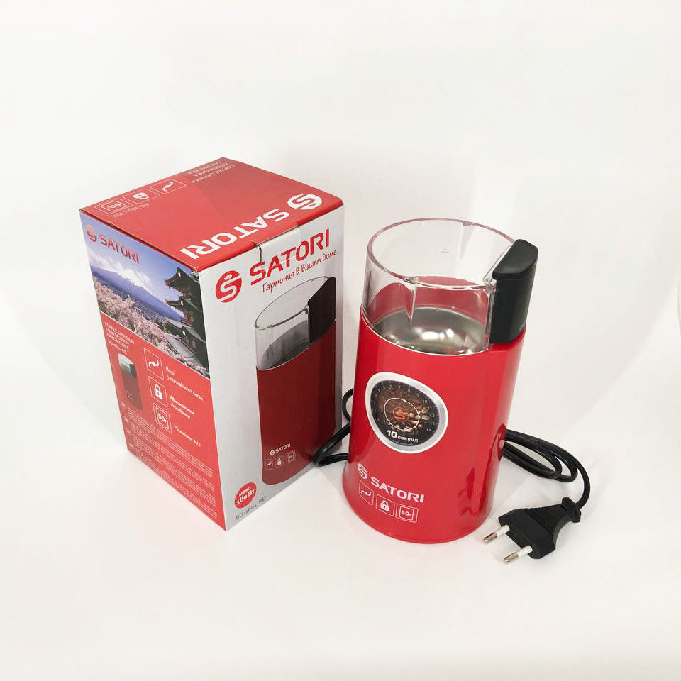 Электрическая кофемолка Satori SG-1804-RD кофемолка мини электрическая кофемолка для турки. Цвет красный