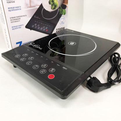 Плитка индукционная Suntera ICD-2200, 2200 Вт, инфракрасная мини плита, индукционная плита мини