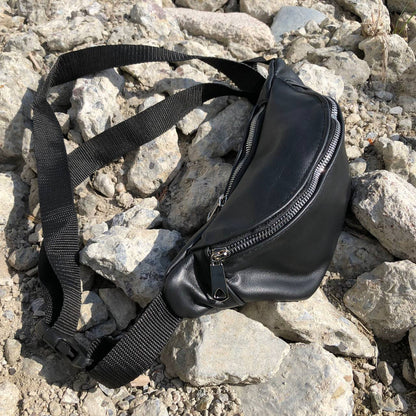 Бананка кожаная. Сумка на пояс из кожи, Универсальная сумка нагрудная, Практичная сумка на пояс