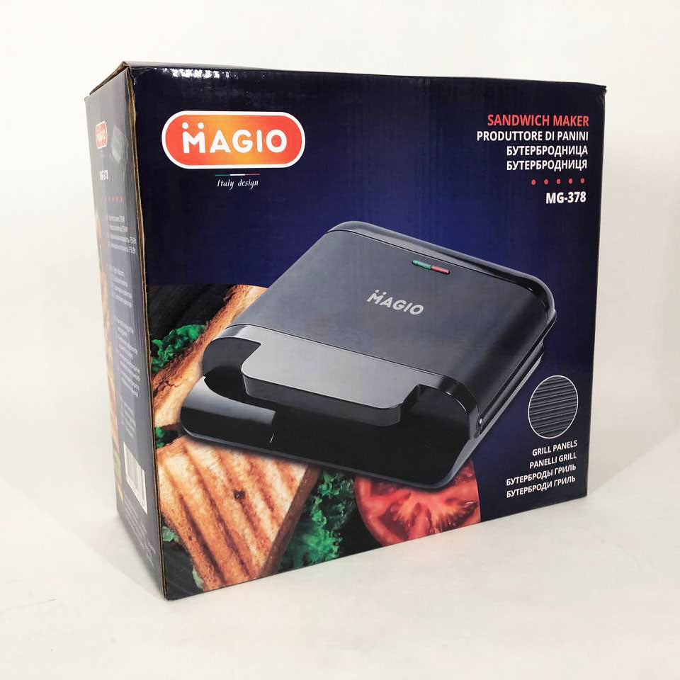 Бутербродница MAGIO MG-378 750 Вт c антипригарным покрытием, Настольный гриль электрический-прижимной