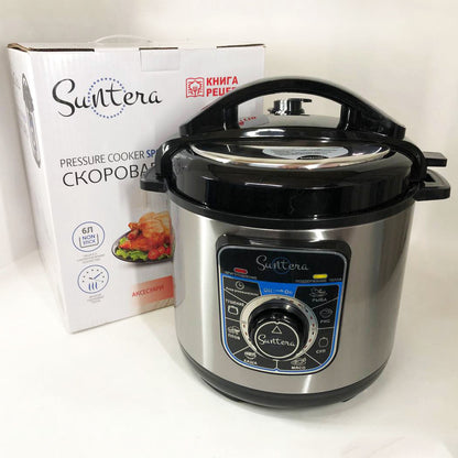 Мультиварка-скороварка SUNTERA SPC-1100 1000 Вт, пароварка для кухни бытовая, антипригарные рисоварки