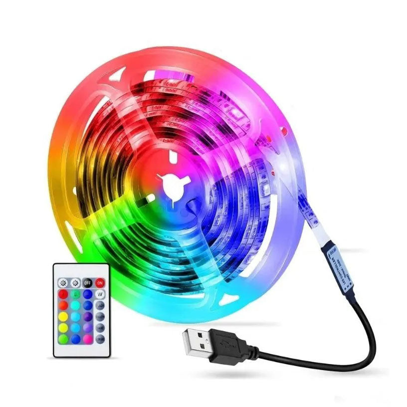 Светодиодная лента SMD 5050 RGB LED 2 м IP65 с пультом и блоком питания USB, 2м, Лента светодиодная 5050