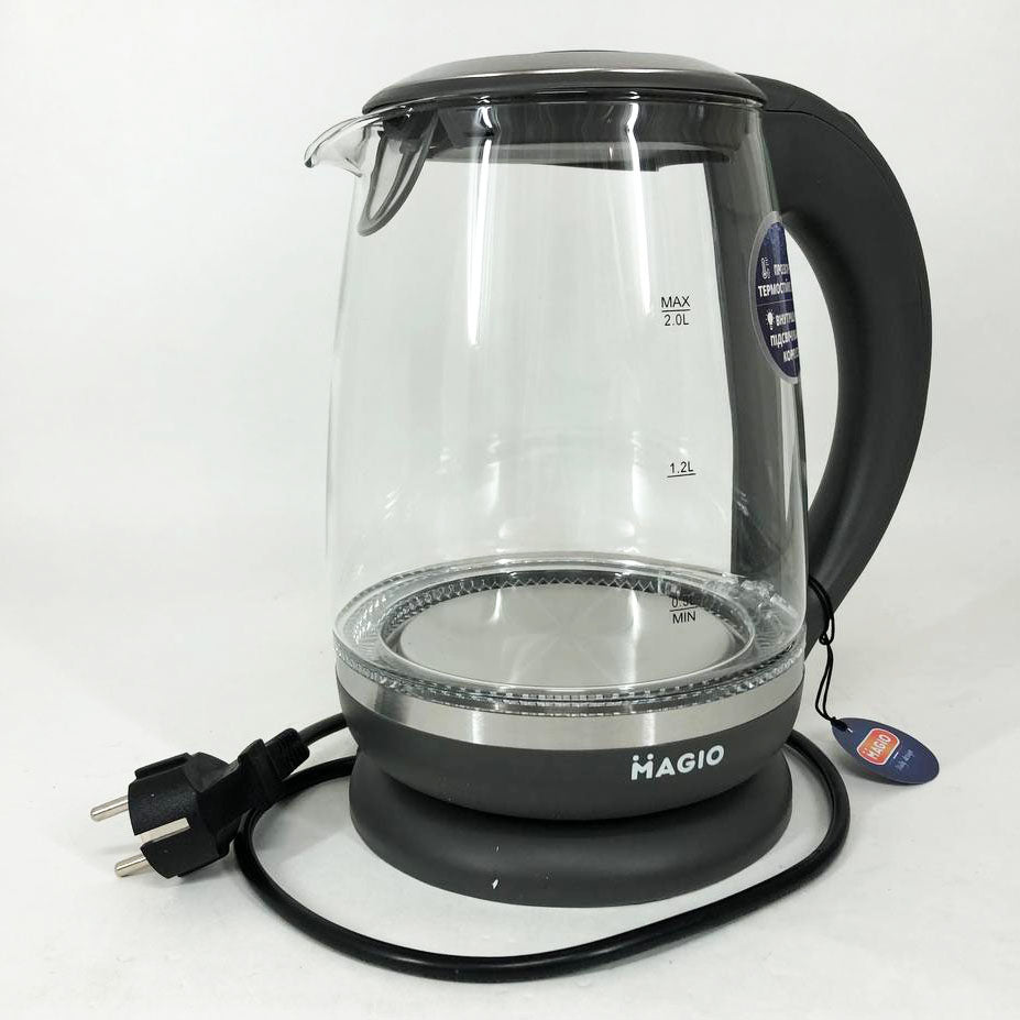 Электрочайник 2 л Magio MG-982 2200 Вт, электрочайники с подсветкой, Чайник дисковый, хороший электрический