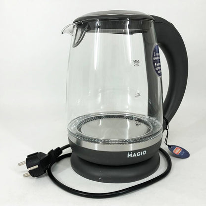 Электрочайник 2 л Magio MG-982 2200 Вт, электрочайники с подсветкой, Чайник дисковый, хороший электрический