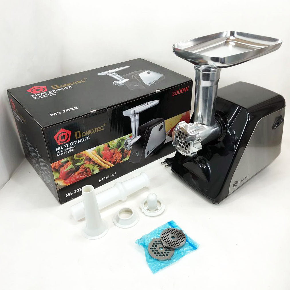 Электрическая мясорубка Domotec MS-2022, электромясорубка для дома, мясорубка для домашней колбасы