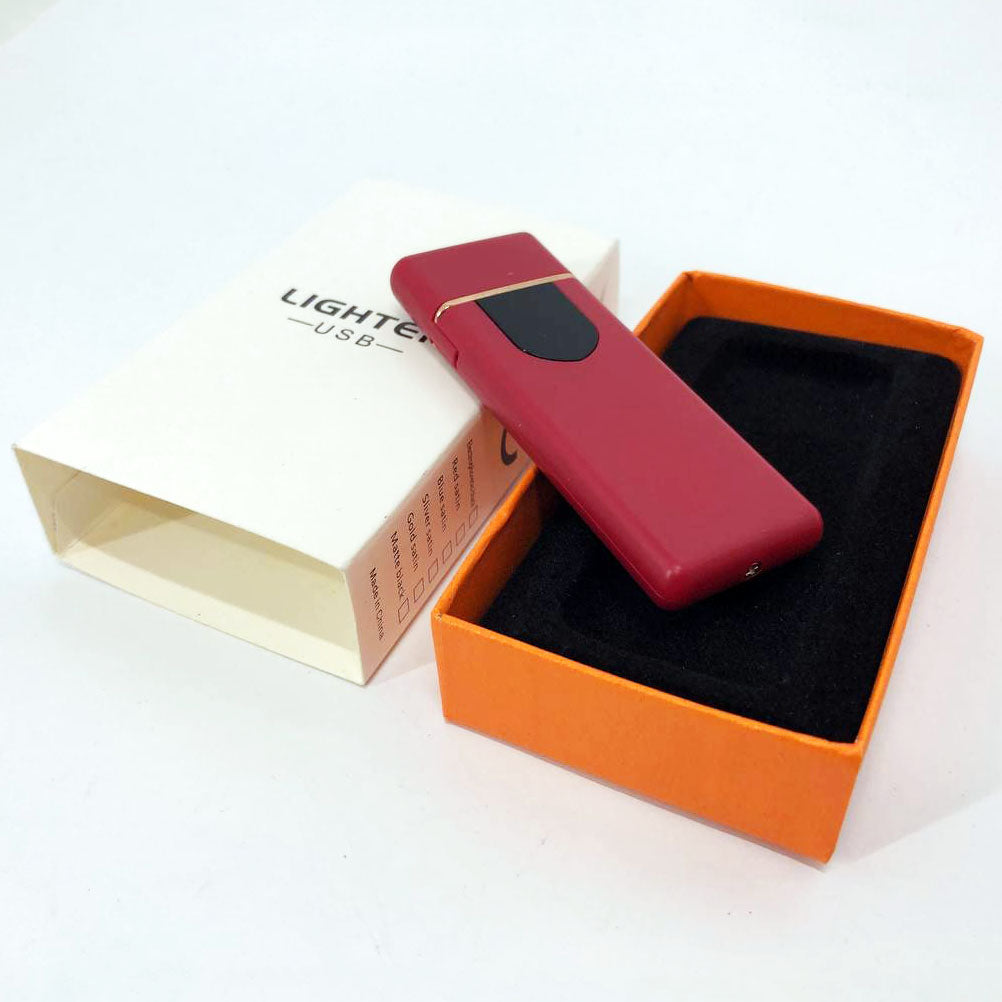 Электрозажигалка USB ZGP ABS, сенсорная зажигалка электрическая спиральная. Цвет: красный