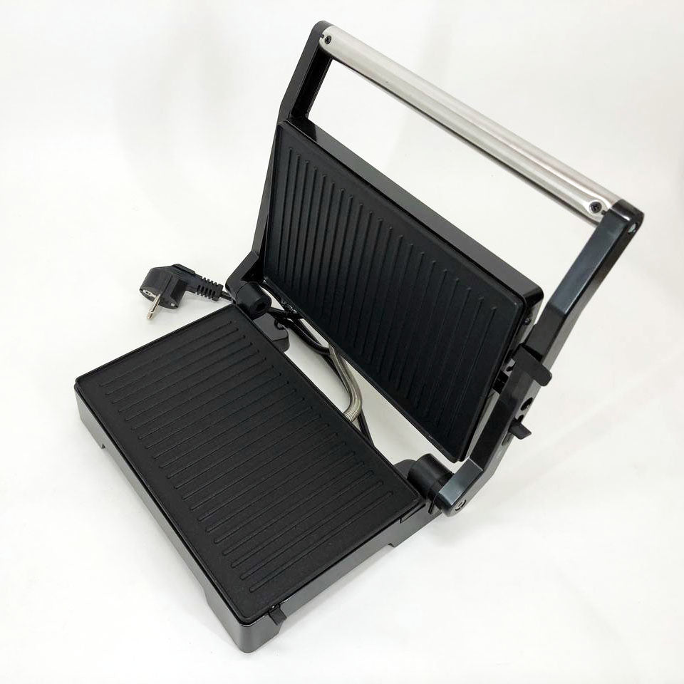 Гриль электрический Domotec MS-7708 контактный прижимной с антипригарным гранитным покрытием 1000 W