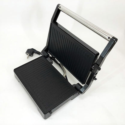 Гриль электрический Domotec MS-7708 контактный прижимной с антипригарным гранитным покрытием 1000 W