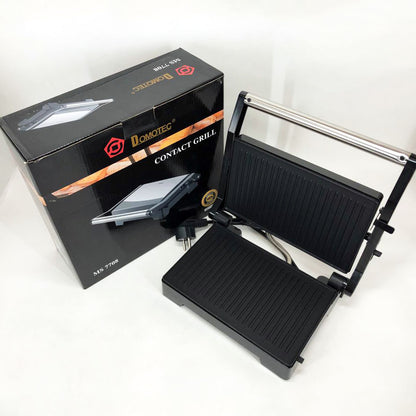 Гриль электрический Domotec MS-7708 контактный прижимной с антипригарным гранитным покрытием 1000 W