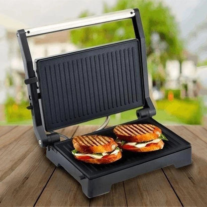 Гриль электрический Domotec MS-7708 контактный прижимной с антипригарным гранитным покрытием 1000 W