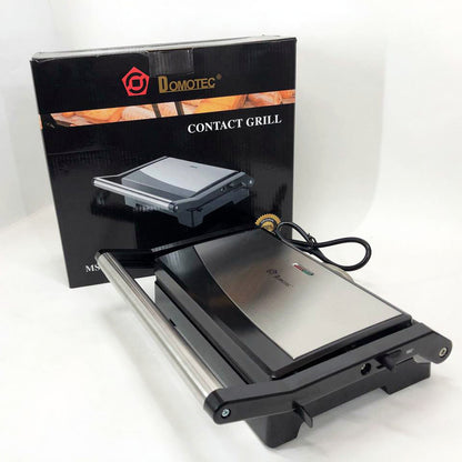 Гриль электрический Domotec MS-7708 контактный прижимной с антипригарным гранитным покрытием 1000 W
