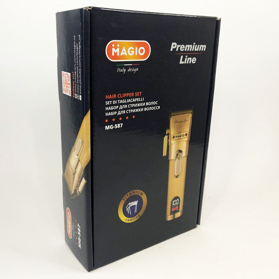 Машинка для стрижки волос MAGIO MG-587, профессиональная электробритва беспроводная, электромашинка