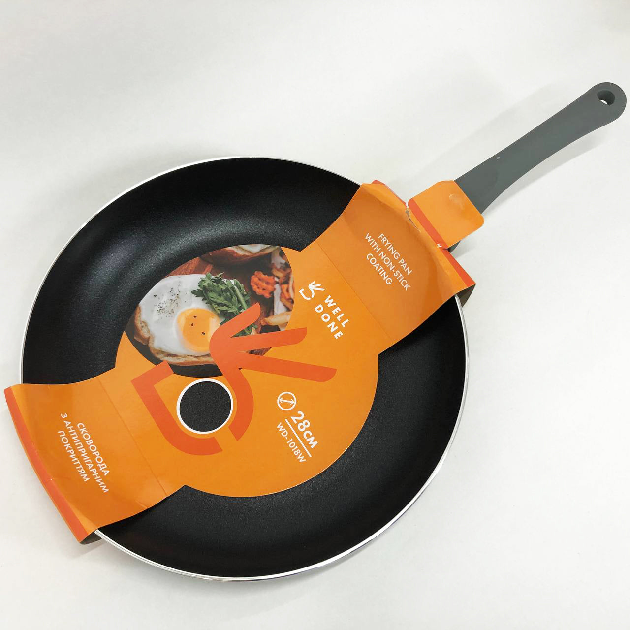 Сковорода алюминиевая 28 см WELL DONE WD-1018W индукция, сковорода удобная на кухню, антипригарная