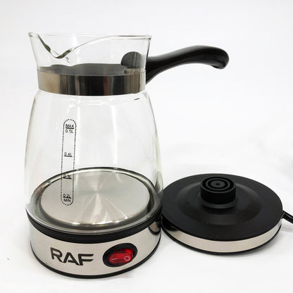 Электрическая турка для кофе RAF R.125 Кофеварка со стеклянной чашей 500мл 600 Вт. Цвет: черный