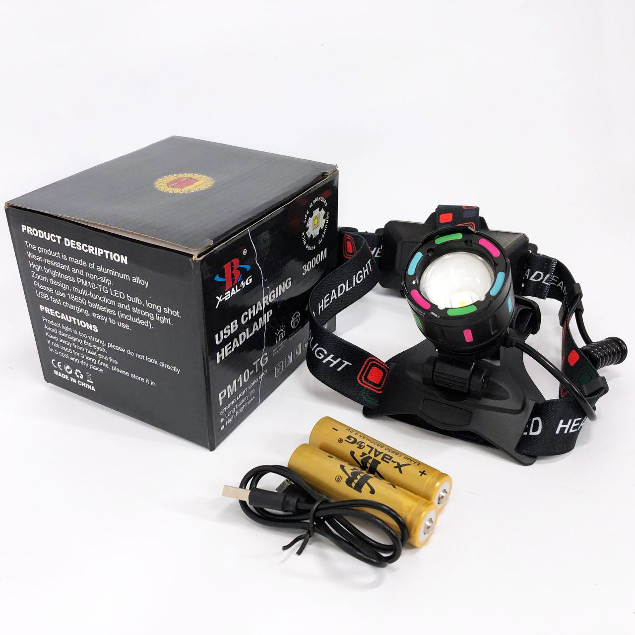 Фонарь налобный аккумуляторный SY-8087-PM10-TG, Фонарик налобный мощный, Налобный прожектор