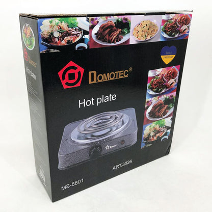 Электроплита спиральная плита настольная Domotec MS-5801 1000 Вт, Переносная компактная электроплита
