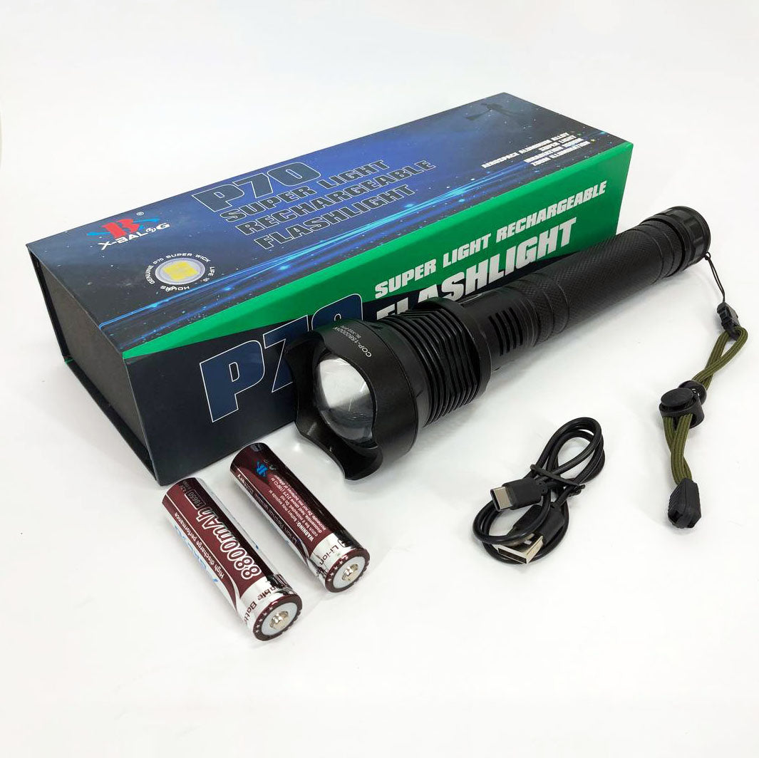 Мощный фонарик аккумуляторный тактический X-Balog BL-X92-P70 с зарядкой от USB, тактичный фонарь