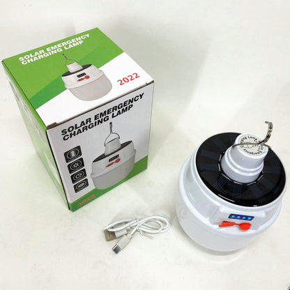 Аккумуляторная кемпинговая LED лампа светильник JD-2022 с солнечной панелью, кемпинговый фонарь-лампа