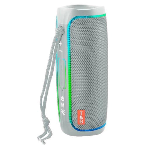 Портативная Bluetooth колонка с LED подсветкой TG288, аккумуляторная колонка для музыки. Цвет: серый