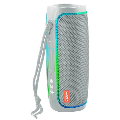 Портативная Bluetooth колонка с LED подсветкой TG288, аккумуляторная колонка для музыки. Цвет: серый