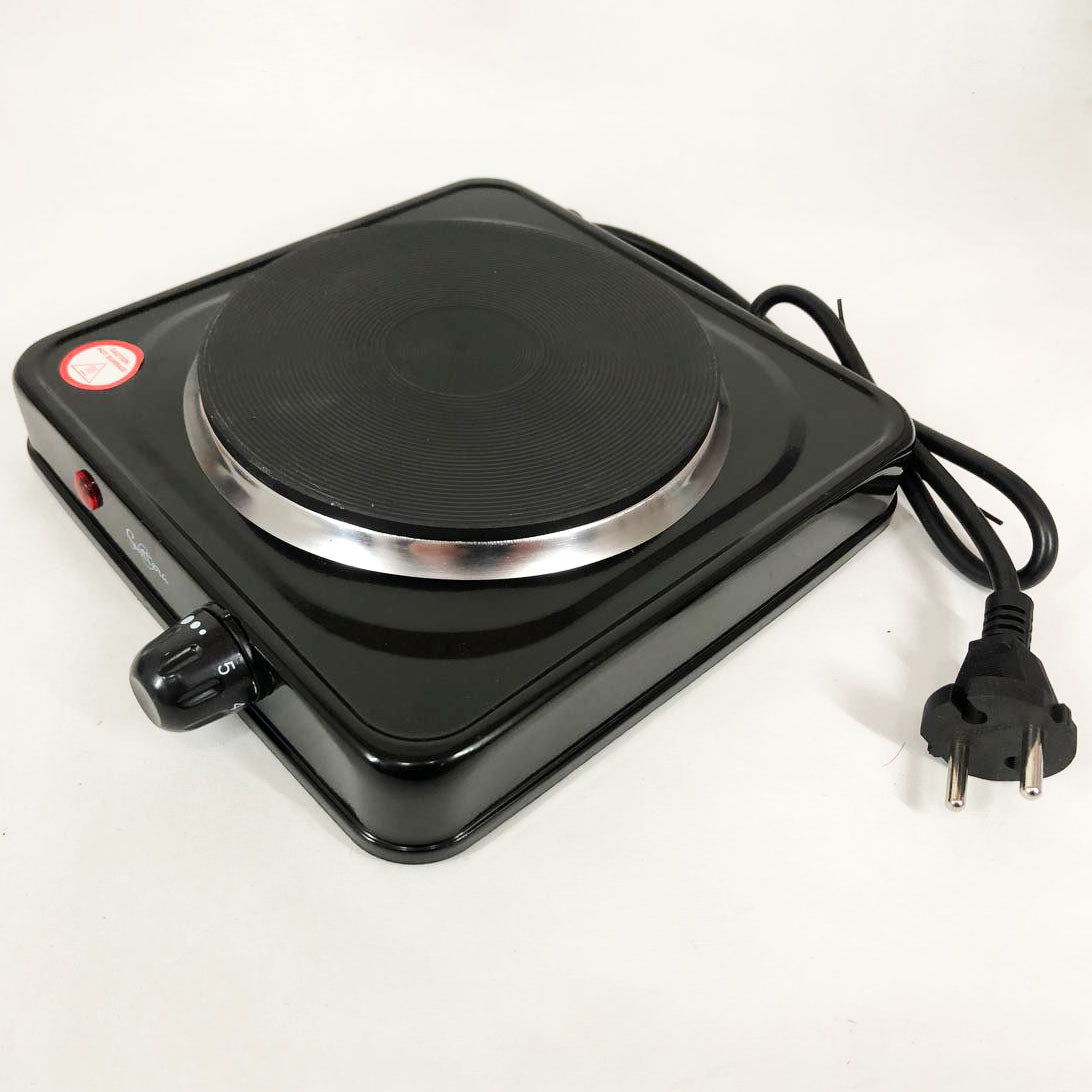 Плита електрична Suntera SP-1920, електроплита для дачі, електроплита 1000 w. Колір: чорний