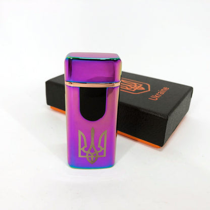 Электрическая и газовая зажигалка Украина, аккумуляторная зажигалка спиральная HL-431. Цвет: хамелеон