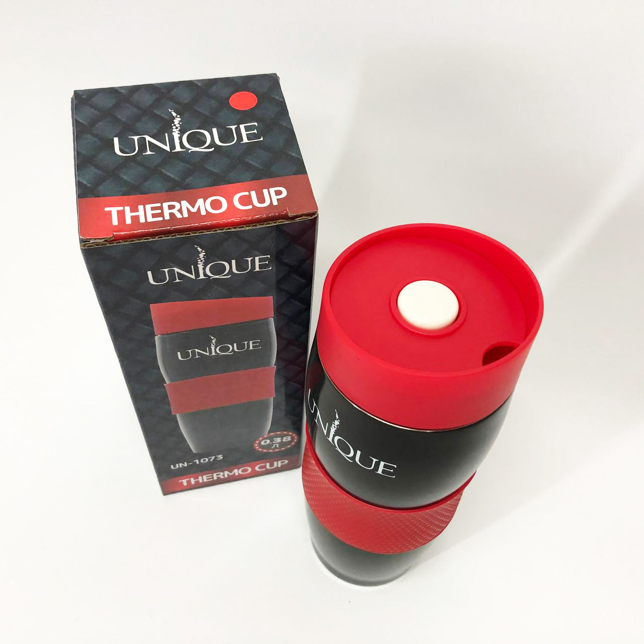 Термокружка UNIQUE UN-1073 0.38 л Термокружка для школьников, Качественный семейный термос. Цвет: красный