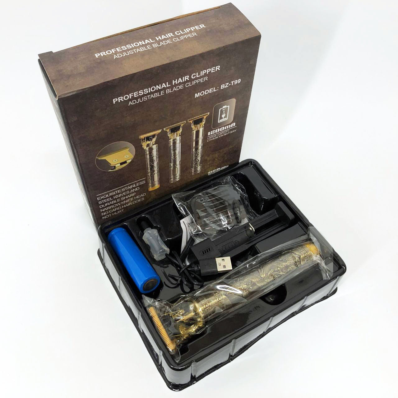 Аккумуляторная профессиональная машинка-триммер для стрижки волос, бороды, усов WS-T88, беспроводная