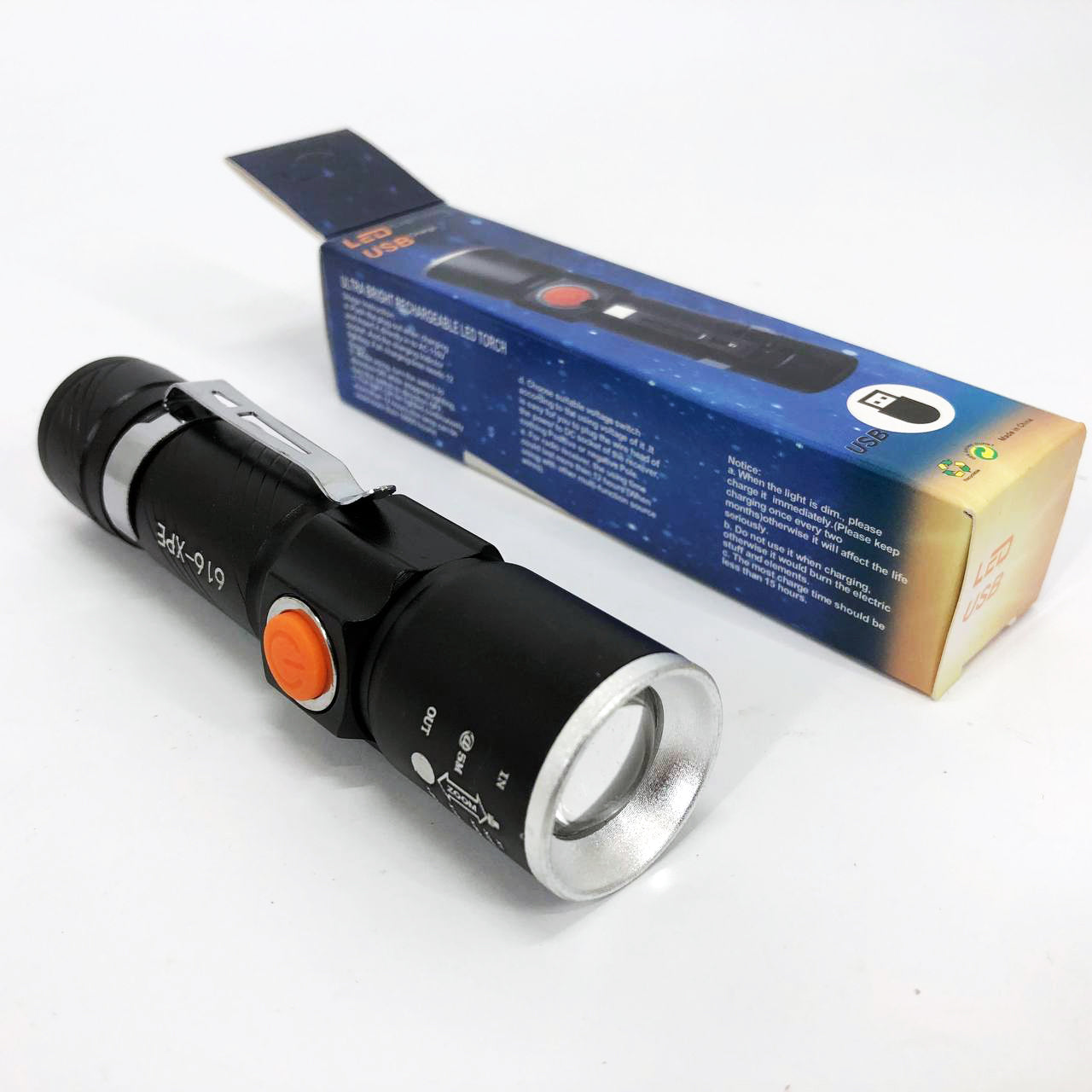 Карманный фонарик Police 616-XPE, Портативный светодиодный фонарь с зарядкой, Алюминеевый фонарь