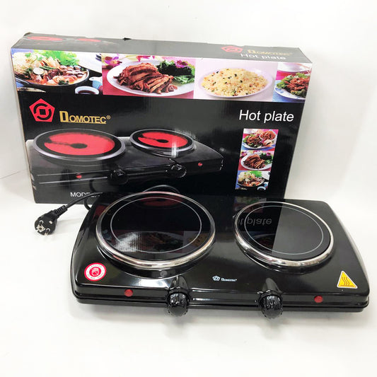 Электрическая настольная плита Domotec MS-5852 2 конфорки стеклокерамическая 1200 Вт