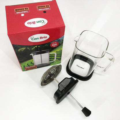 Френч-пресс Con Brio 600 мл CB-6660B, Френч-пресс для крепкого кофе, Многоразовый френч-пресс