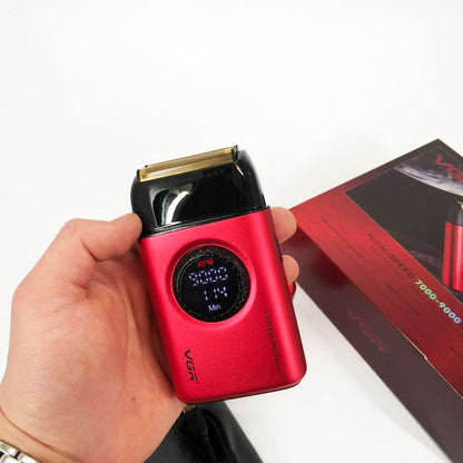 Электробритва VGR V-378 RED шейвер, двойное лезвие + триммер, регулировка мощности 7000-9000 RPM