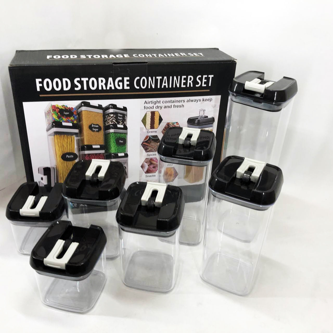 Набор контейнеров для еды FOOD Storage Container Set на защелках с уплотнителем из 7 предметов