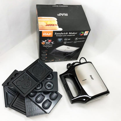 Вафельница бутербродница сендвичница гриль электрическая 8 в 1 RAF R.551 850W Мультипекарь со 8 формами
