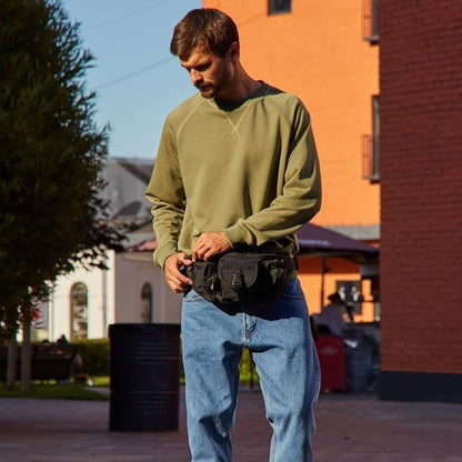 Качественная тактическая сумка через плечо, поясная дорожная городская мужская бананка – барсетка