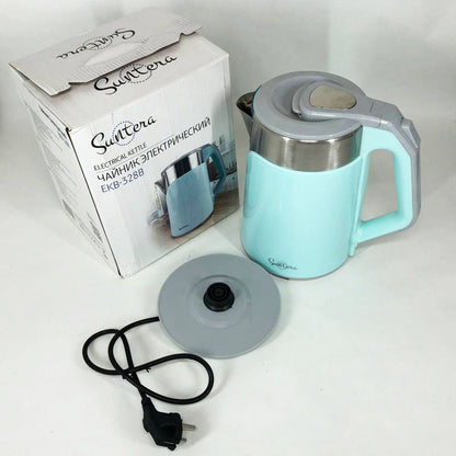 Электрочайник Suntera EKB-328B 2 Л, стильный электрический чайник, бесшумный чайник, электронный чайник