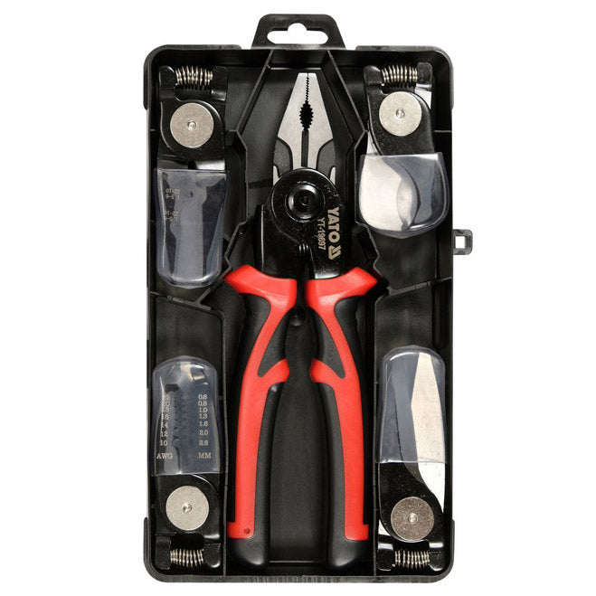 Багатофункціональний набір швидкозмінних інструментів 5 в 1 (плоскогубці, зачищення ізоляції, щипці обтискні)