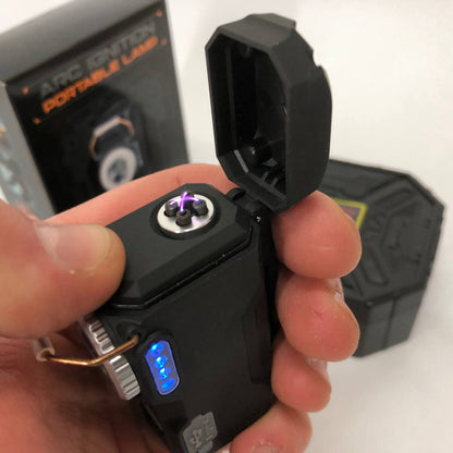 Багатофункціональний армійський ліхтар D50-SMD - індикація заряду, запальничка. Колір: чорний