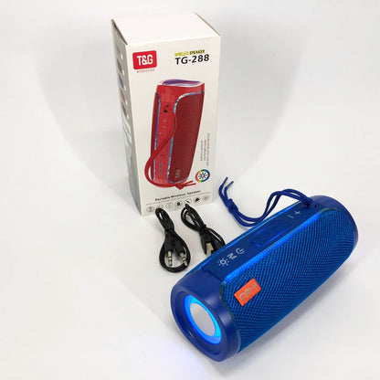 Портативная Bluetooth колонка с LED подсветкой TG288 беспроводная колонка портативная мощная. Цвет: синий