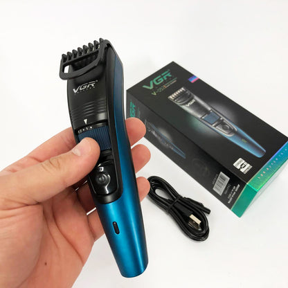 Машинка триммер для стрижки волос и бороды аккумуляторная VGR V-052 с насадками, Профессиональная