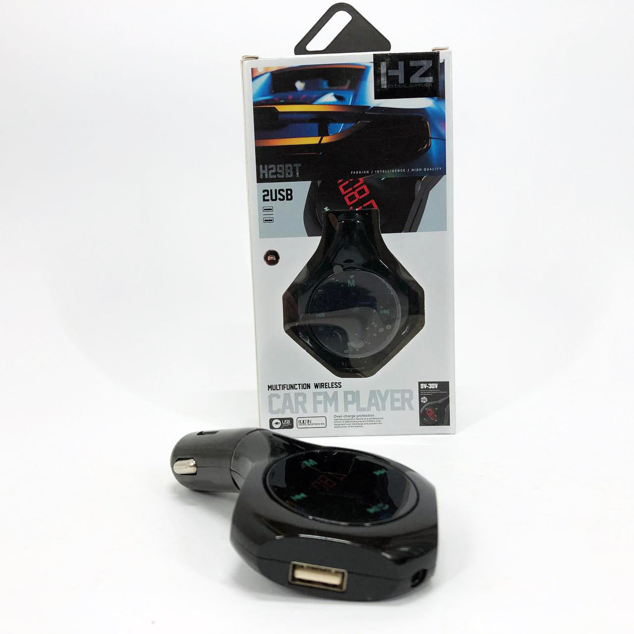 Трансмиттер Автомобильный FM модулятор FM H29 BT, Модулятор для мобильных устройств в авто. Цвет: черный