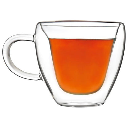 Набір скляних чашок із подвійними стінками (серце) Con Brio СВ-8930-2, 2шт, 300мл