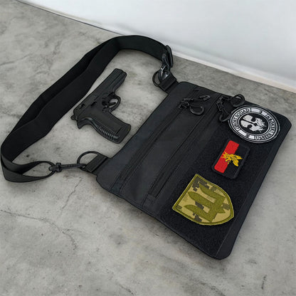 Черная сумка тактическая нагрудная, Сумка через плечо военная, Мужская сумка-слинг тактическая