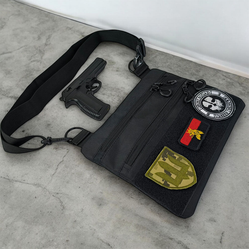 Черная мужская сумка тактическая нагрудная, Тактический универсальный рюкзак, Мужская сумка рюкзак слинг