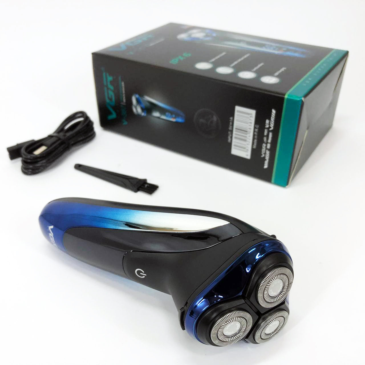 Электробритва VGR V-387 для мужчин, роторная для влажного и сухого бритья, Беспроводная электробритва