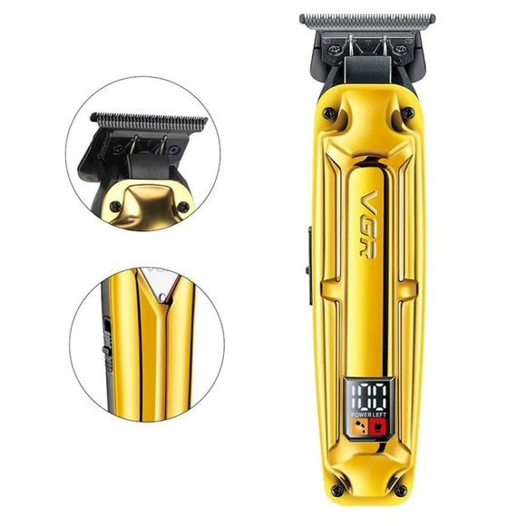 Аккумуляторная машинка VGR V-904 для стрижки волос VGR, машинка с дисплеем и сменными насадками