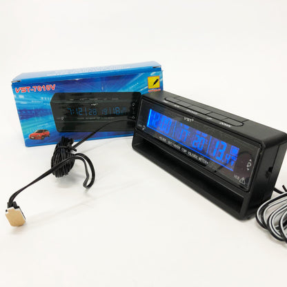 Автомобильные часы с термометром и вольтметром VST-7010V